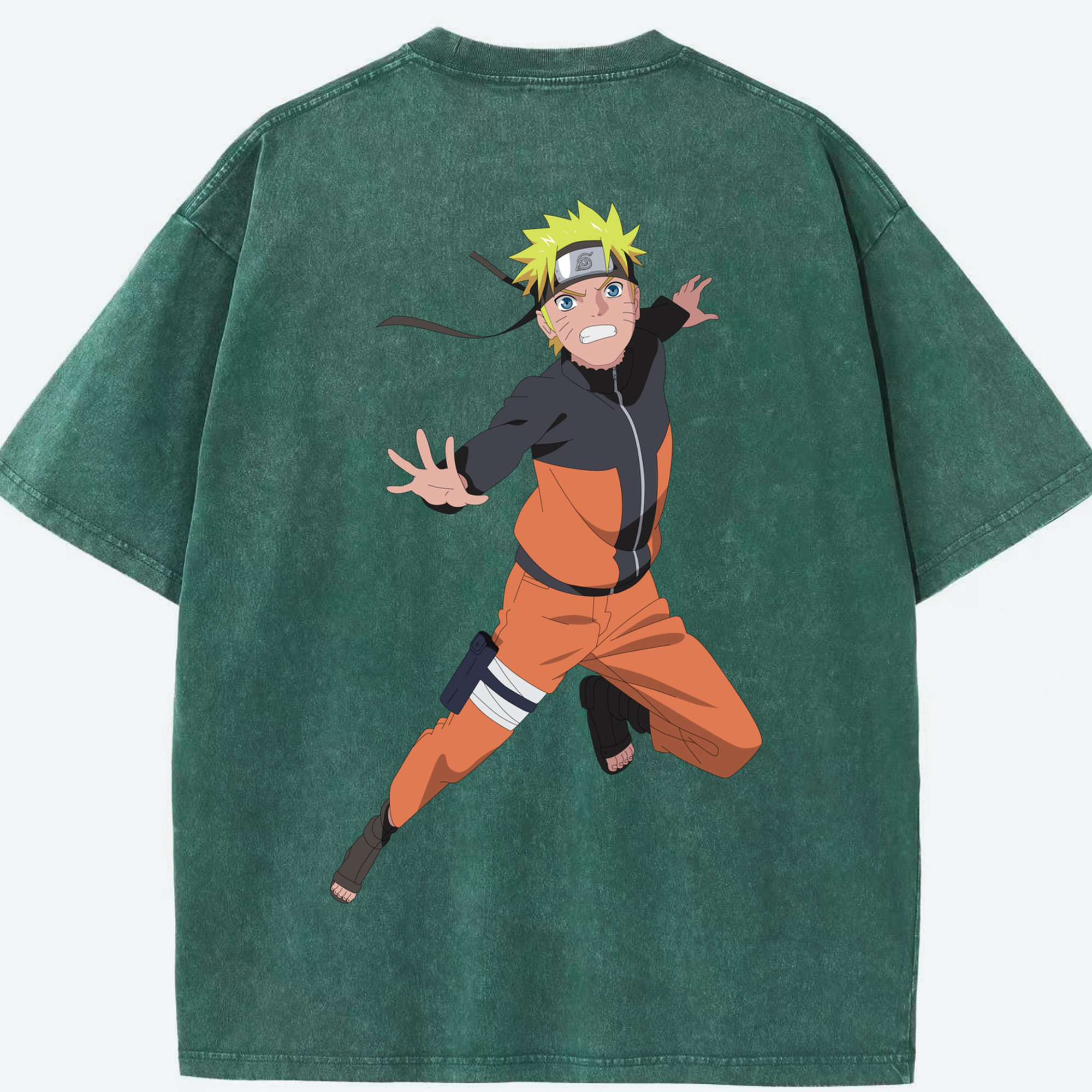 （画像用） NARUTO -ナルト- うずまき ナルト Uzumaki Naruto 綿100% ヴィンテージ風 半袖Tシャツ（背面プリント）